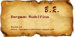 Bergman Rudolfina névjegykártya